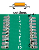 View on the bottom of the PC board after insertion resistors by CS-400E Component Locator: Inward clinch, Clinch Angles are various, Lead Lengths are the same